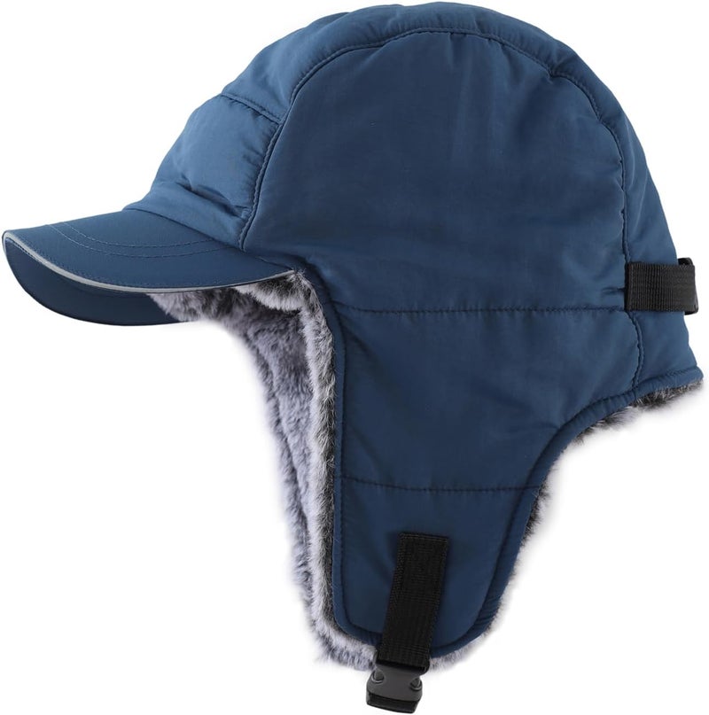 Connectyle Men's Trapper Hat with Ear Flaps Winter Warm Hat Windproof, Water Repellent, Reflective, Faux Fur Fully Lined - Image 3
